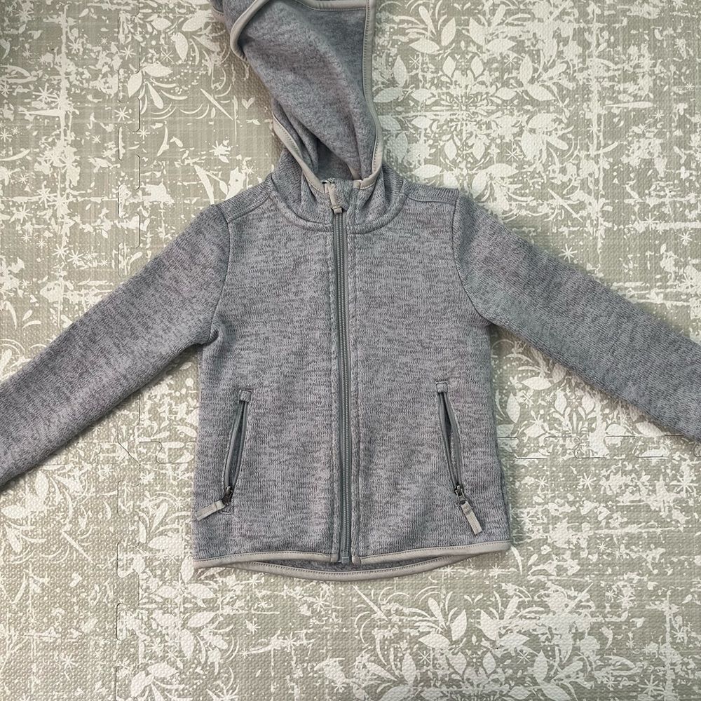Kids' Gray Hooded Zip Sweatshirt